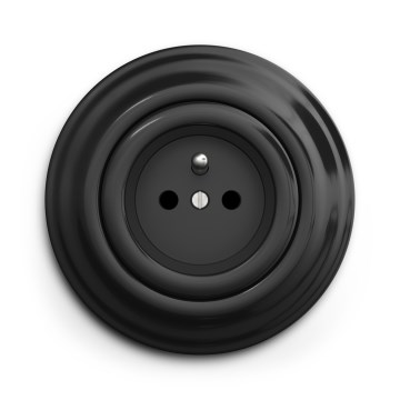 Kliklap - Retro domová zásuvka s rámčekom 230 V čierna