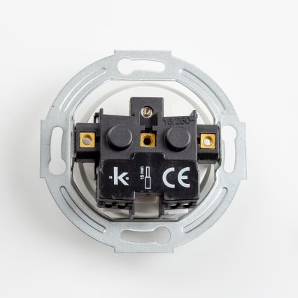 Kliklap - Retro domová zásuvka s rámčekom 230V snehobiela