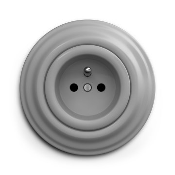 Kliklap - Retro domová zásuvka s rámikom 230 V sivá