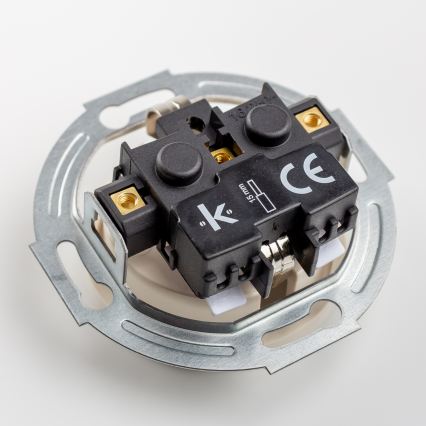 Kliklap - Retro domová zásuvka s rámikom SCHUKO 230 V/16 A béžová