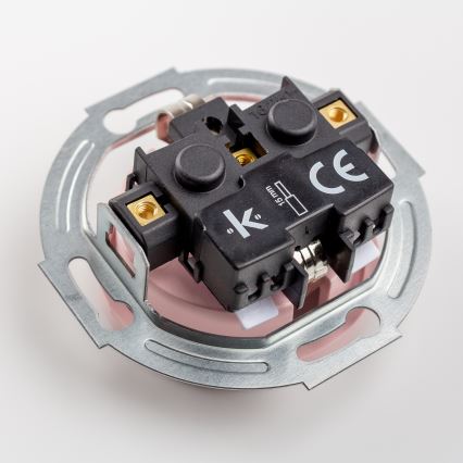 Kliklap - Retro domová zásuvka so rámčekom SCHUKO 230V/16A staroružová
