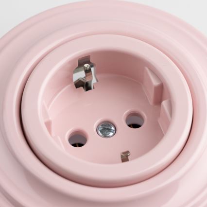Kliklap - Retro domová zásuvka so rámčekom SCHUKO 230V/16A staroružová