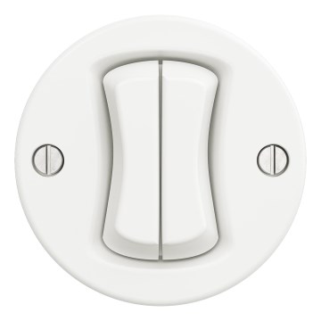 Kliklap - Retro dvojité tlačidlo bez rámčeka snehovo biele