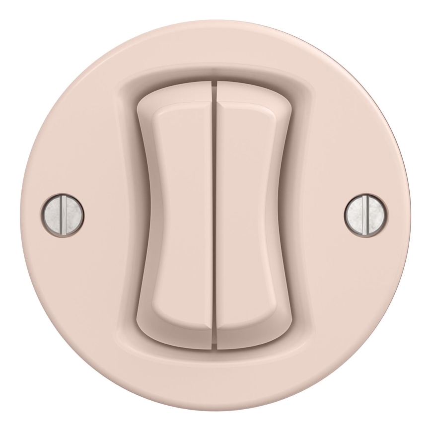 Kliklap - Retro dvojité tlačidlo bez rámčeka staroružové