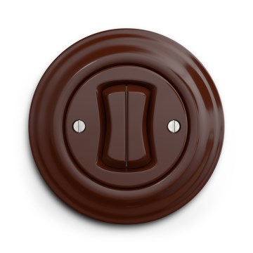 Kliklap - Retro dvojité tlačidlo s rámčekom hnedé