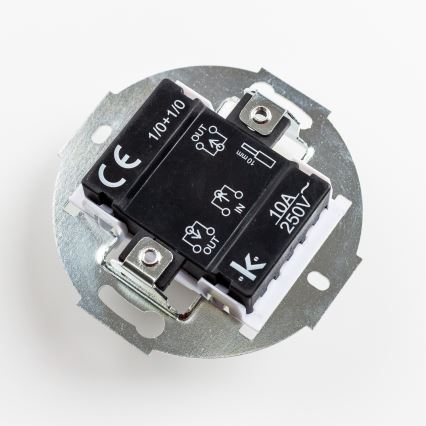 Kliklap - retro dvojitý vypínač bez rámčeka, keramický, biely