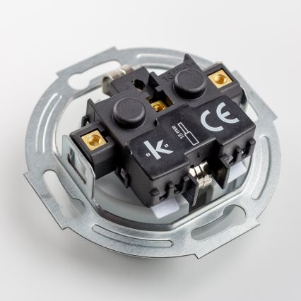 Kliklap - Retro jednopólový vypínač č. 1 a zásuvka SCHUKO 230 V so sivým rámčekom