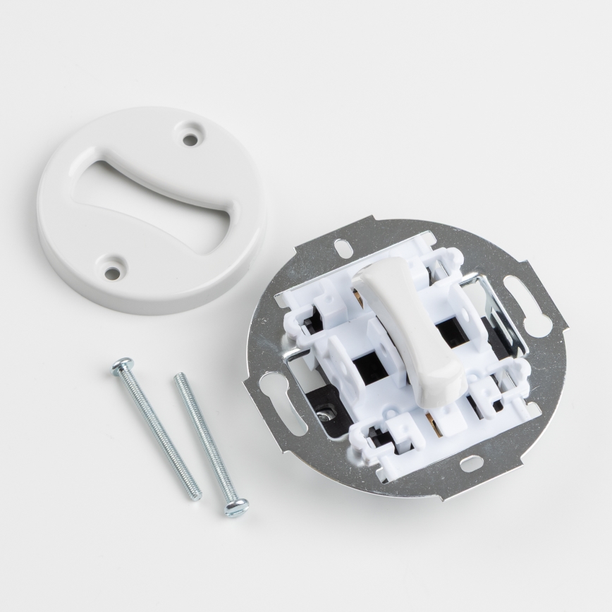 Kliklap - Retro schodiskový vypínač bez rámčeka č. 6 keramická biela