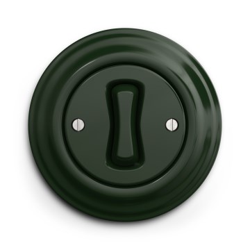 Kliklap - Retro schodiskový vypínač s rámikom č. 6 zelený