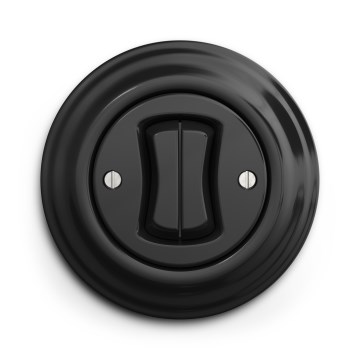 Kliklap - Retro sériový vypínač s rámikom č. 5 čierny