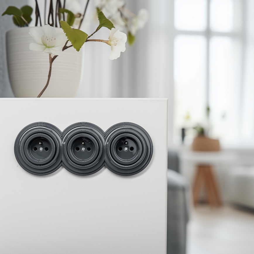 Kliklap - Retro stredový antracitový rámček