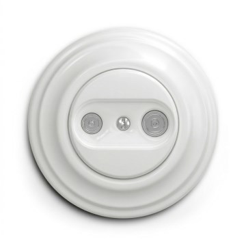 Kliklap - Retro účastnícka zásuvka TV+R (koncová) so snehovo bielym rámikom