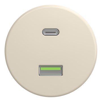 Kliklap - Retro USB zásuvka A+C bez rámčeka béžová