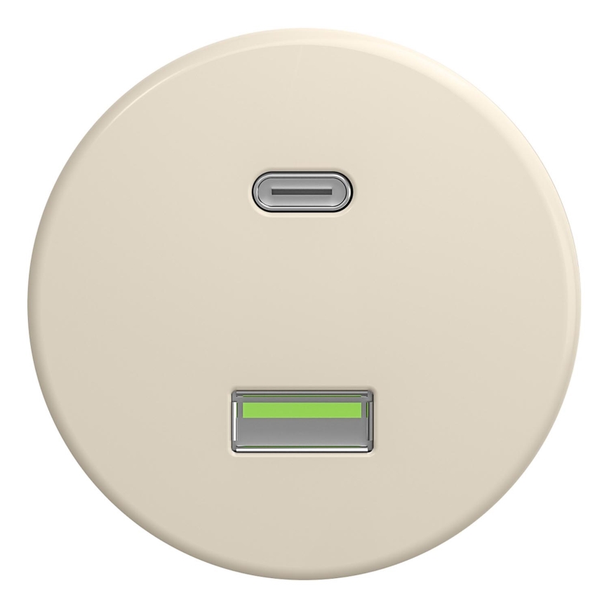 Kliklap - Retro USB zásuvka A+C bez rámčeka béžová