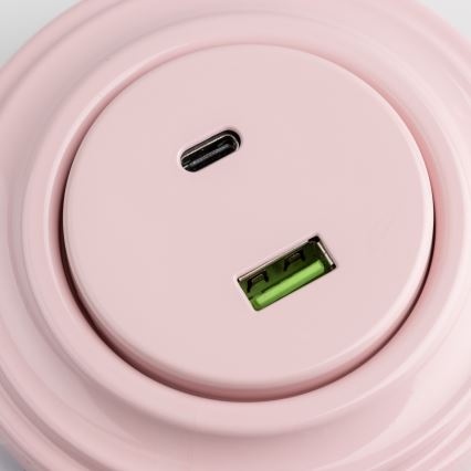 Kliklap - Retro USB zásuvka A+C s rámikom, staroružová