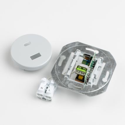 Kliklap - Retro USB zásuvka A+C so sivým rámčekom
