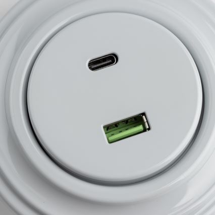 Kliklap - Retro USB zásuvka A+C so sivým rámčekom