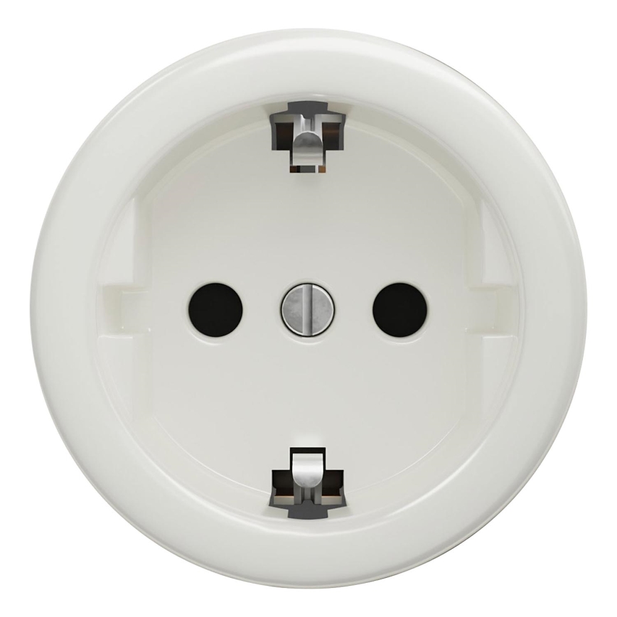 Kliklap - Retro zásuvka domová bez rámika SCHUKO 230V/16A biela