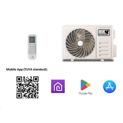 Klimatizácia 12K V1 3,65 kW Wi-Fi Tuya biela + diaľkové ovládanie