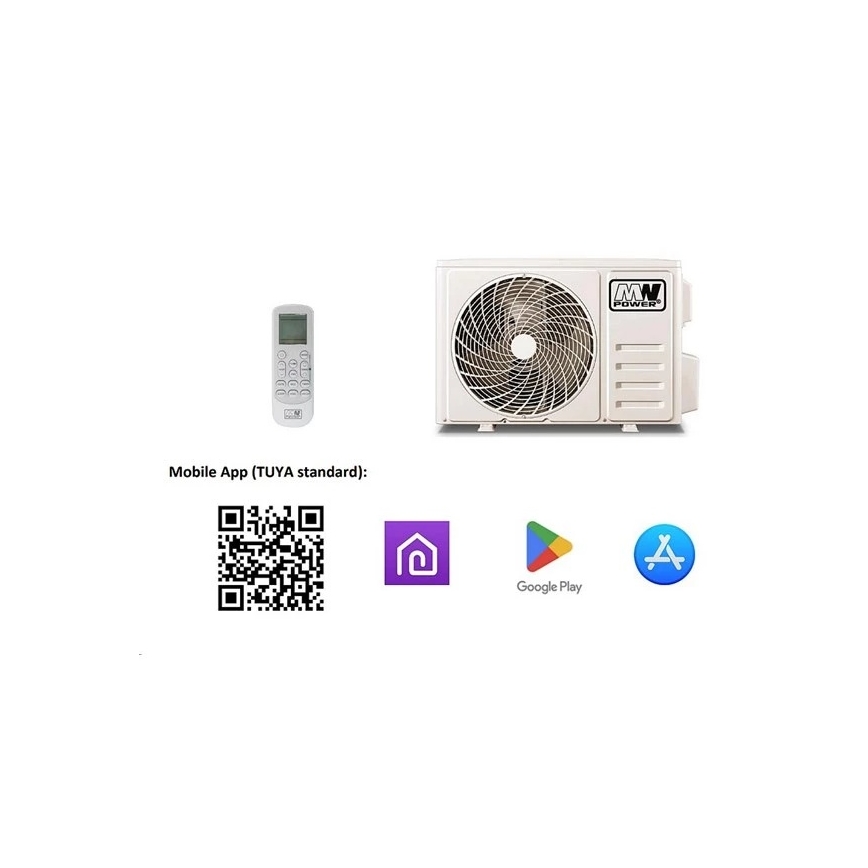 Klimatizácia 12K V1 3,65 kW Wi-Fi Tuya biela + diaľkové ovládanie