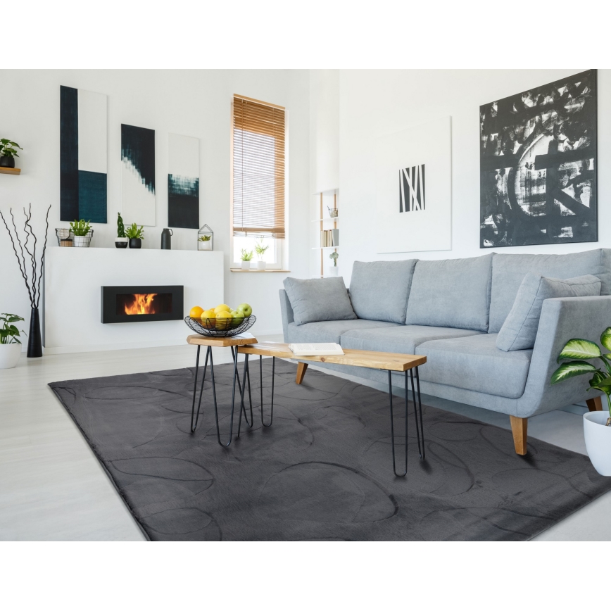 Koberec RABBIT 3D 160x230 cm antracit