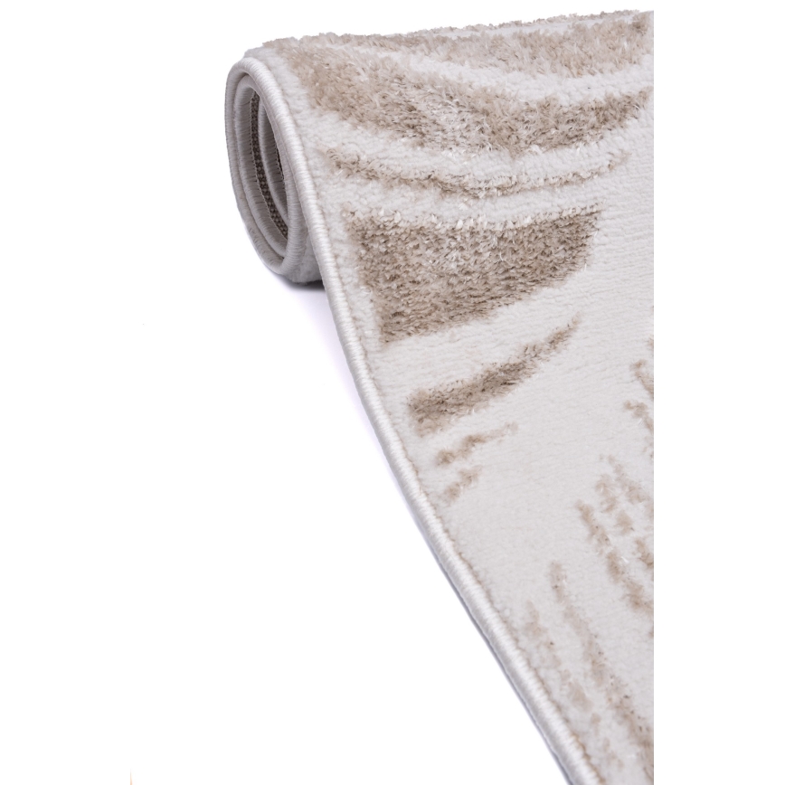 Koberec SALAMANCA 120x170 cm béžový/biely/listový vzor