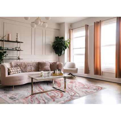 Koberec STONE 120x160 cm ružová/sivá