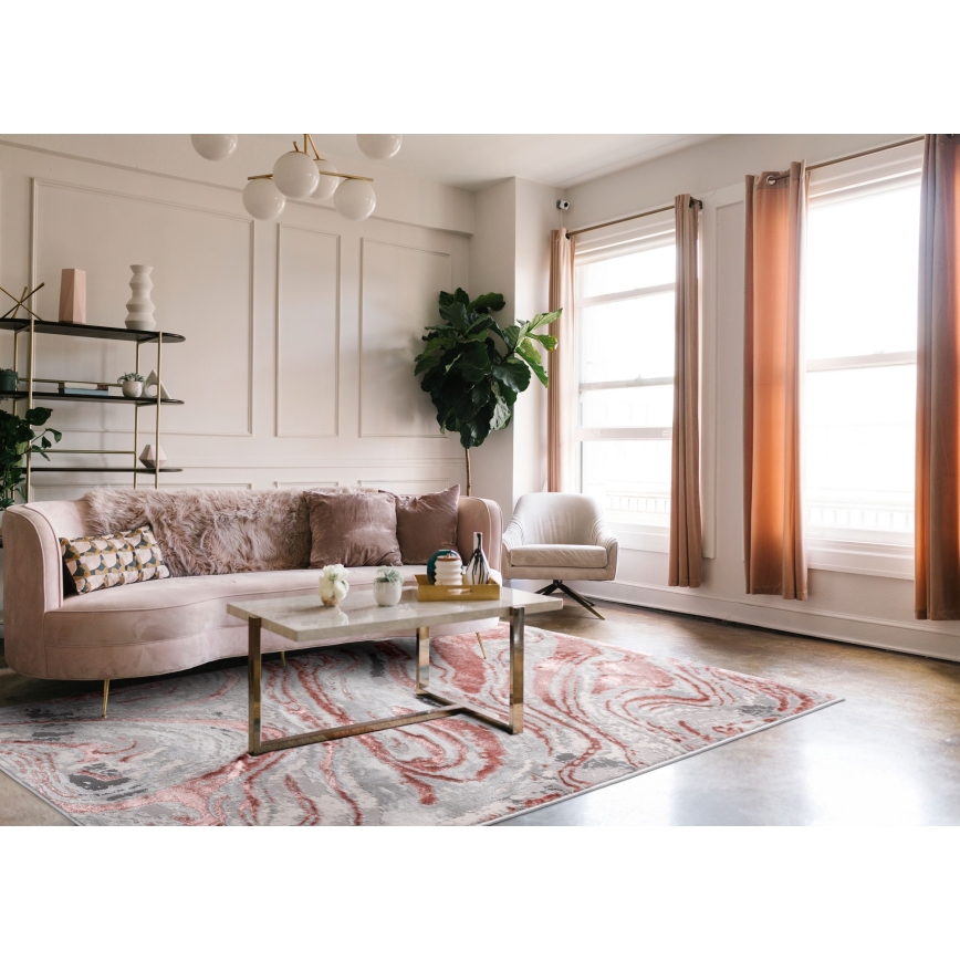 Koberec STONE 120x160 cm ružová/sivá