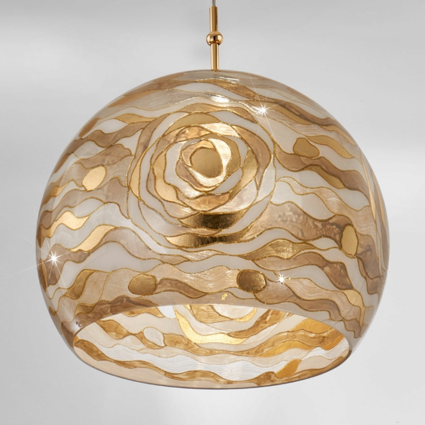 Kolarz 0392.31L.3.Aq.Ch - Luster na lanku LUNA 1xE27/60W/230V 24K zlatý