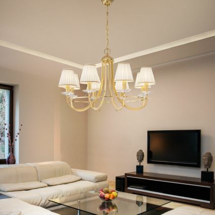 Kolarz 330.88.8C - Krištáľový luster na reťazi IMPERIAL 8xE14/60W/230V zlatá