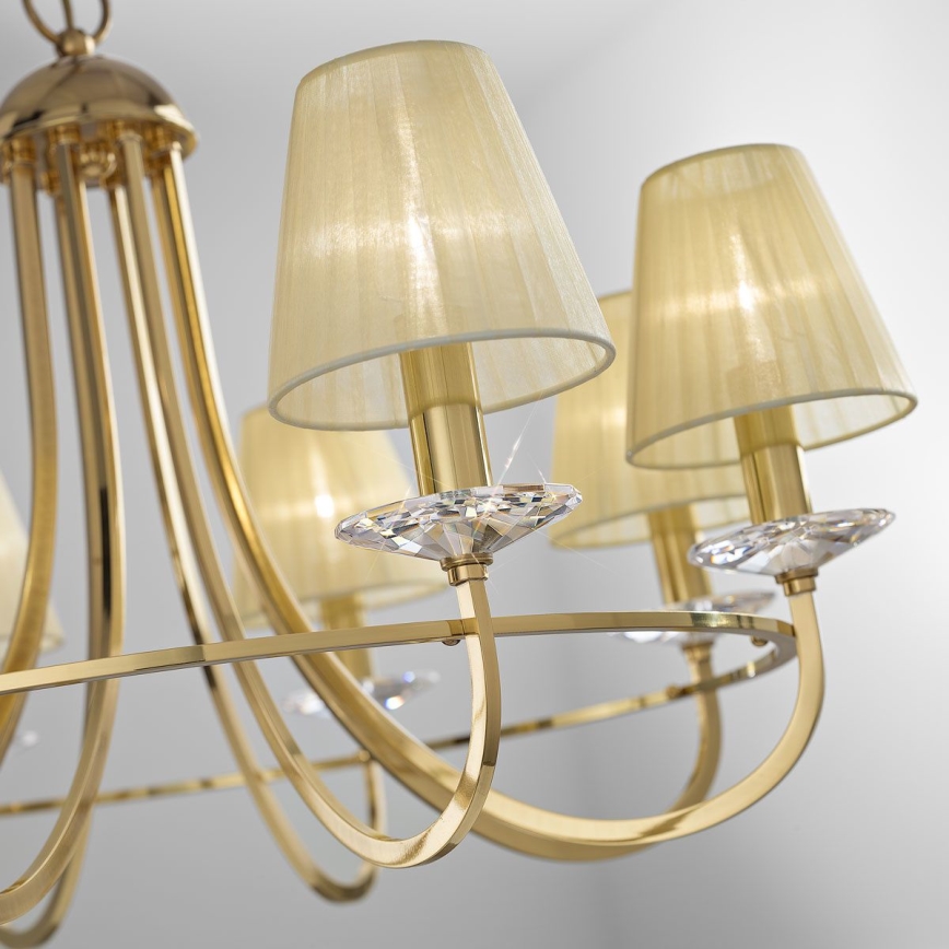 Kolarz 330.88.8C - Krištáľový luster na reťazi IMPERIAL 8xE14/60W/230V zlatá