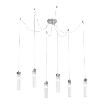 Kolarz 6009.30650 - Luster na lanku RAGGIO 6xE14/25W/230V pavúk striebro