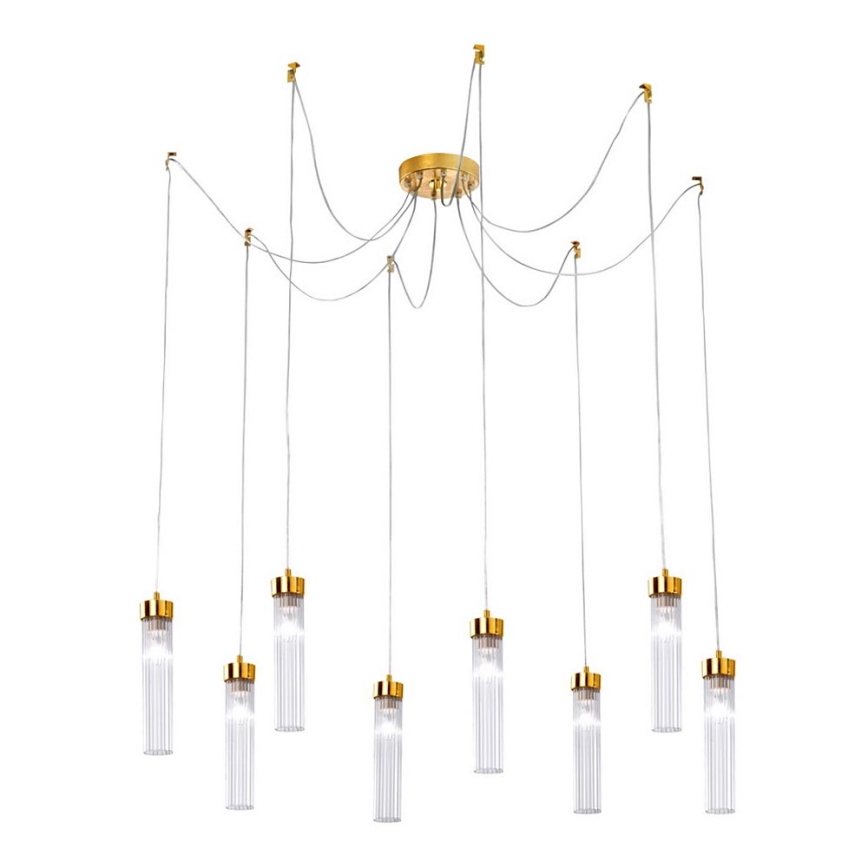 Kolarz 6009.30830 - Luster na lanku RAGGIO 8xE14/25W/230V pavúk 24K zlatý