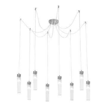 Kolarz 6009.30850 - Luster na lanku RAGGIO 8xE14/25W/230V pavúk striebro