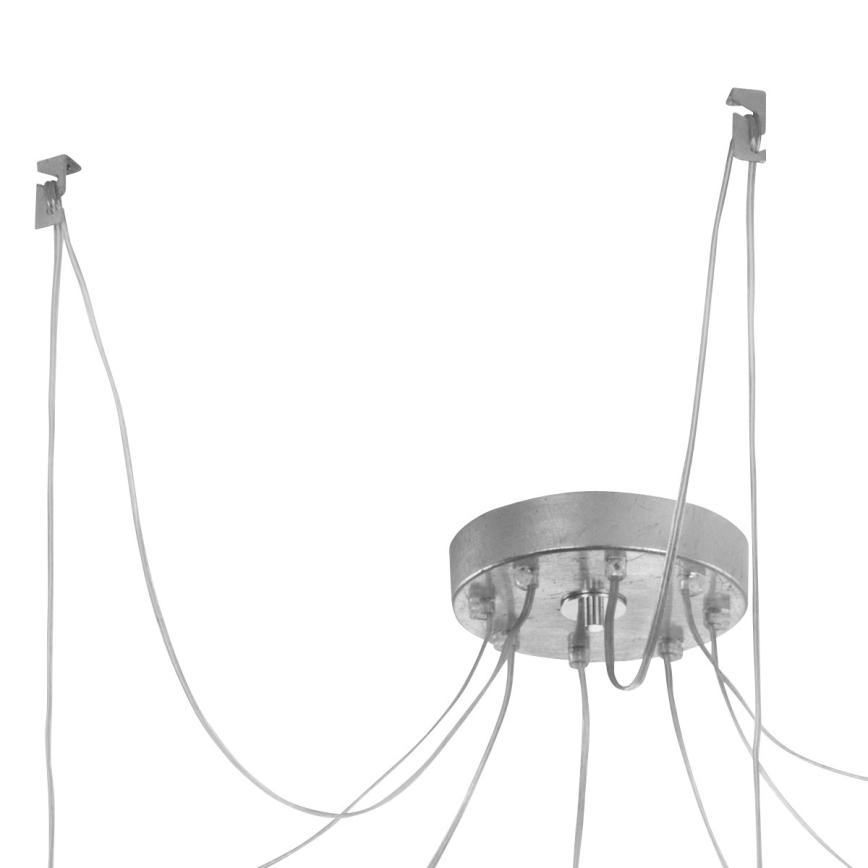 Kolarz 6009.30850 - Luster na lanku RAGGIO 8xE14/25W/230V pavúk striebro