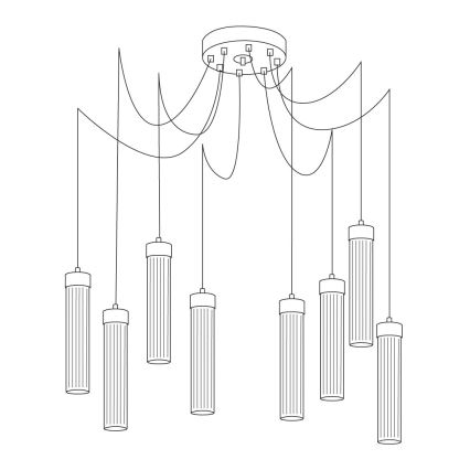 Kolarz 6009.30850 - Luster na lanku RAGGIO 8xE14/25W/230V pavúk striebro