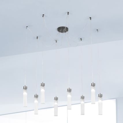 Kolarz 6009.30860 - Luster na lanku RAGGIO 8xE14/25W/230V pavúk matný chróm