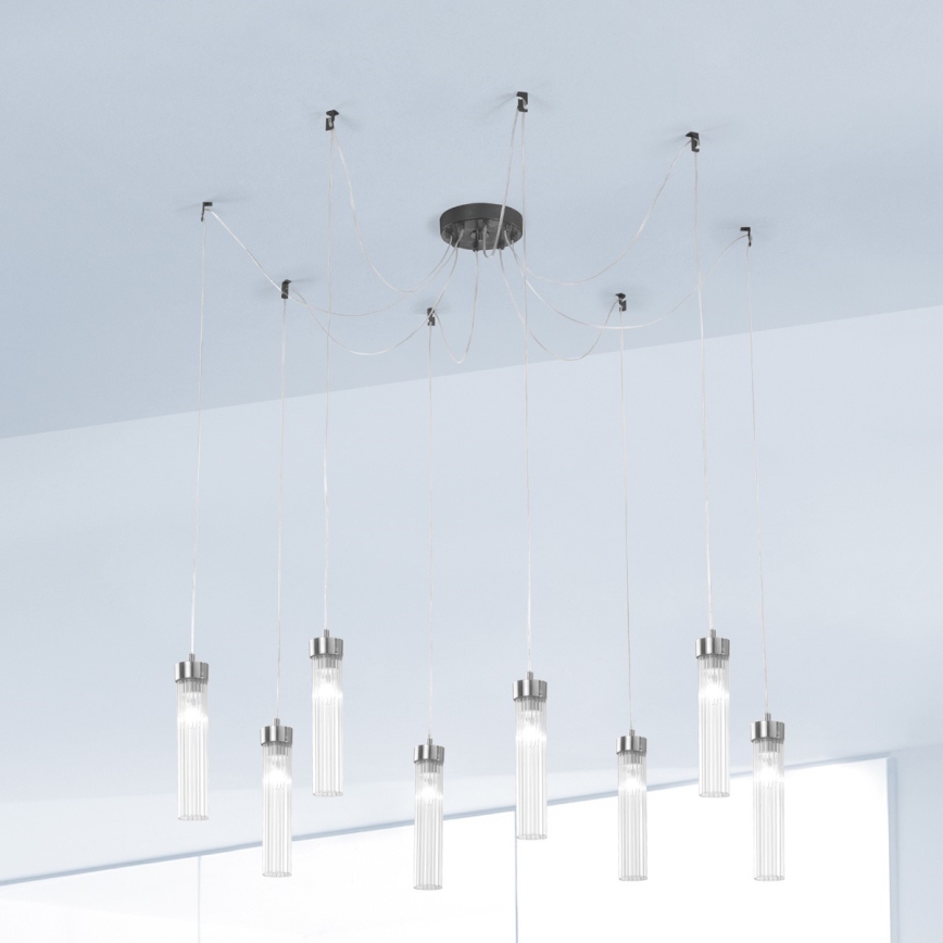 Kolarz 6009.30860 - Luster na lanku RAGGIO 8xE14/25W/230V pavúk matný chróm