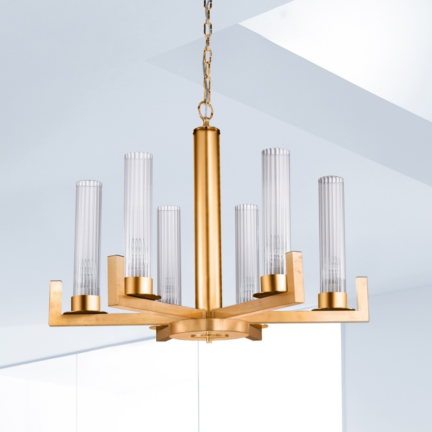 Kolarz 6009.80630 - Luster na reťazi RAGGIO 6xE14/25W/230V 24K zlato