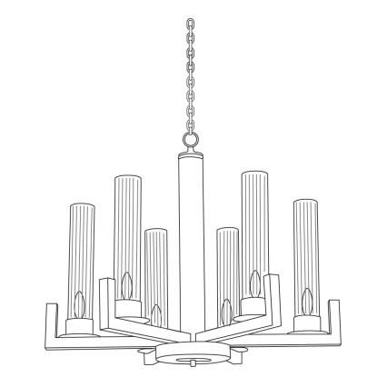 Kolarz 6009.80660 - Luster na reťazi RAGGIO 6xE14/25W/230V matný chróm