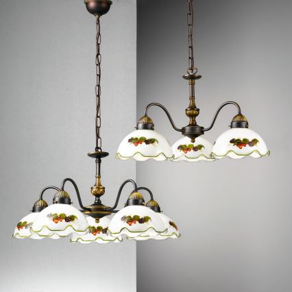 Kolarz 731.83.113 - Závesný luster na reťazi NONNA 3xE27/75W/230V vínová/jahodová