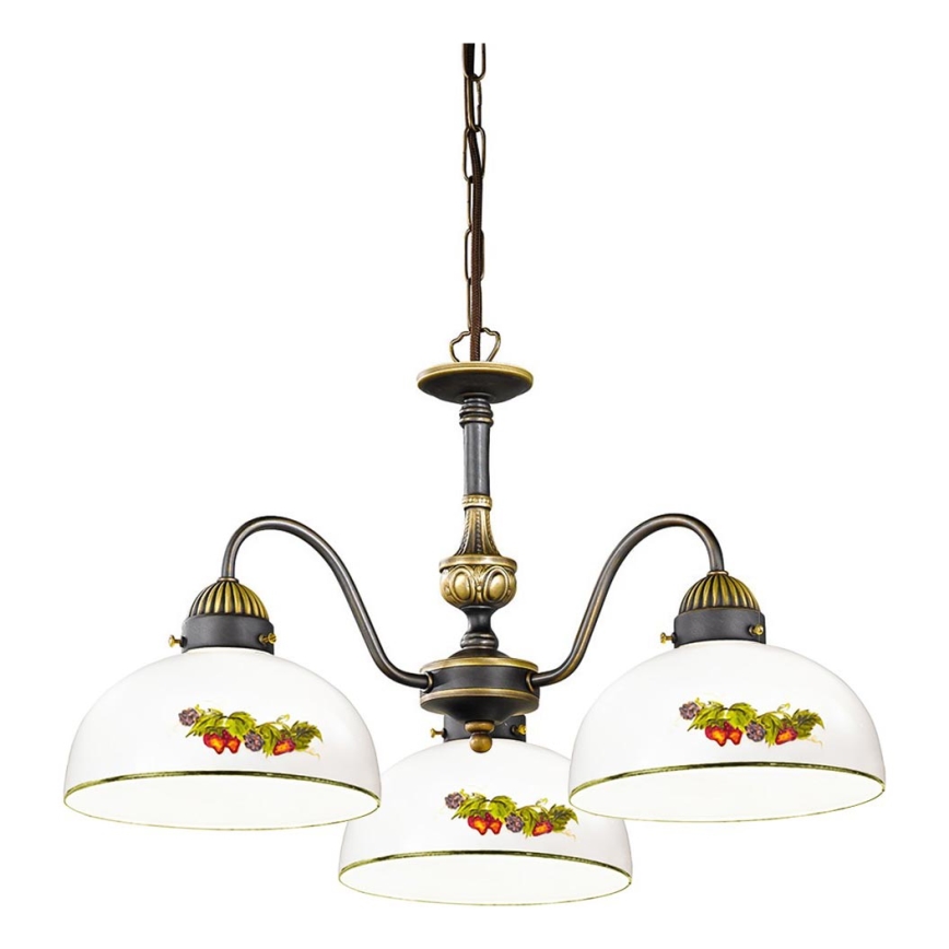 Kolarz 731.83.121 - Luster na reťazi NONNA 3xE27/75W/230V víno/jahody