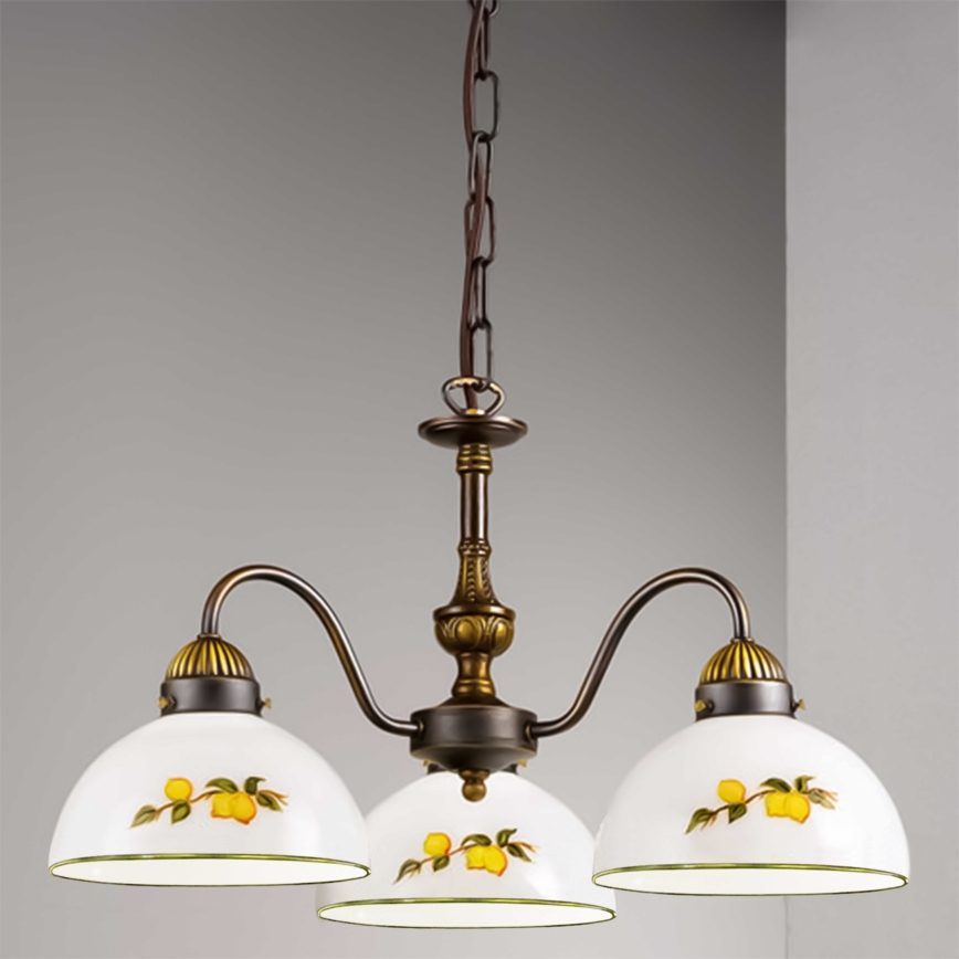Kolarz 731.83.126 - Luster na reťazi NONNA 3xE27/75W/230V citróny