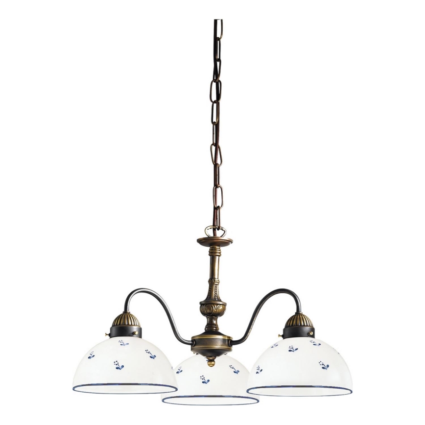 Kolarz 731.83.16 - Luster na reťazi NONNA 3xE27/75W/230V modrá