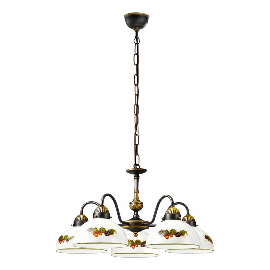 Kolarz 731.85.121 - Luster na reťazi NONNA 5xE27/75W/230V víno/jahody