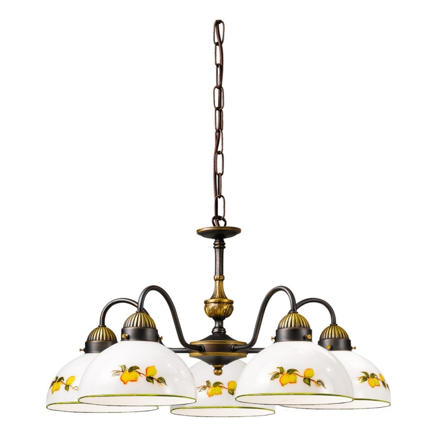 Kolarz 731.85.126 - Luster na reťazi NONNA 5xE27/75W/230V citróny