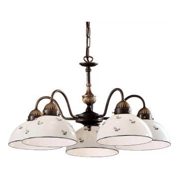 Kolarz 731.85.16 - Luster na reťazi NONNA 5xE27/75W/230V modrá