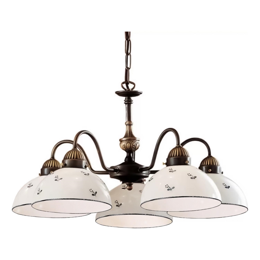 Kolarz 731.85.16 - Luster na reťazi NONNA 5xE27/75W/230V modrá