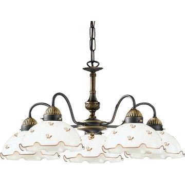 Kolarz 731.85.160 - Luster na reťazi NONNA 5xE27/75W/230V kvety ružové zlato