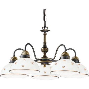 Kolarz 731.85.170 - Luster na reťazi NONNA 5xE27/75W/230V s kvetinovým motívom, ružové zlato